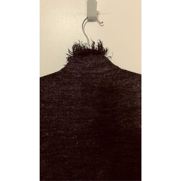 TAHARI CHARCOAL GRAY ZIP UP SWEATER FRINGE TRIM WOMENS SZ XL - Picture 9 of 12